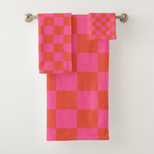 Damier à carreaux rose et orange