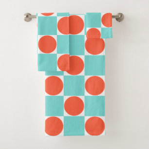 Damier Corail et Aqua Cercle