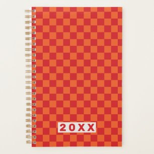 Damier Rouge Orange Rétro 2026