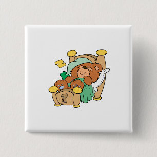 dämliches schlafendes Teddybär-Design Button