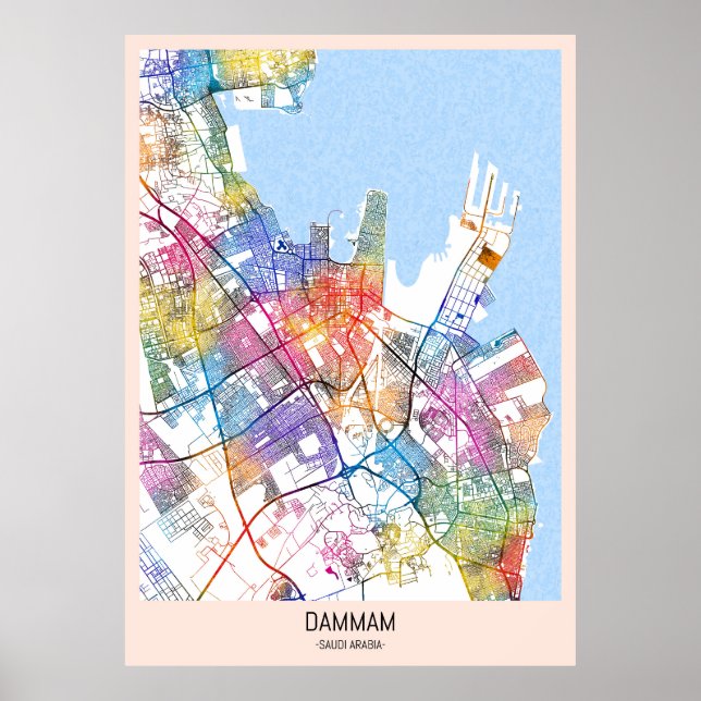Dammam Saudi Arabia City Map Poster (Vorne)