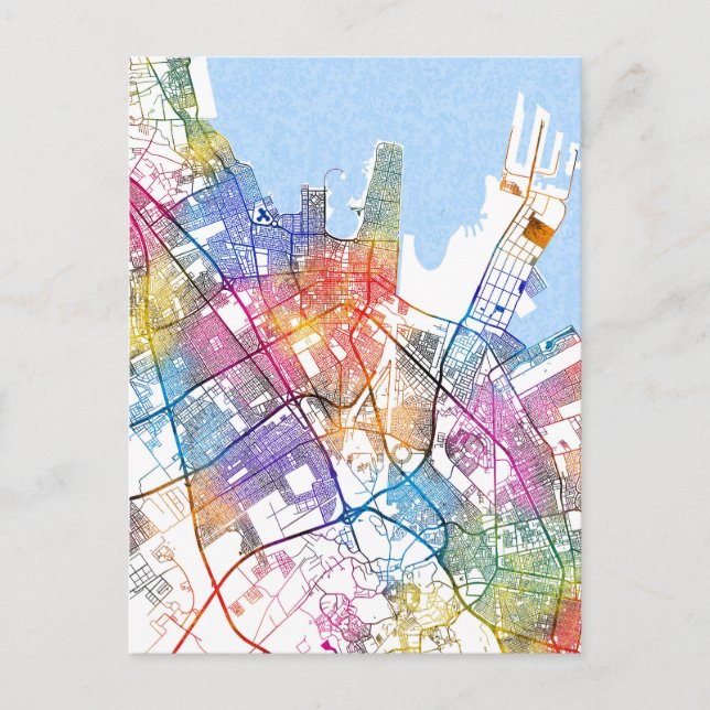 Dammam Saudi Arabia City Map Postkarte (Vorderseite)