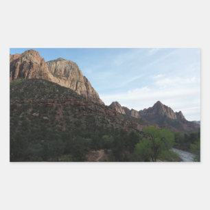 Dämmerung am Canyon Junction im Zion National Park Rechteckiger Aufkleber