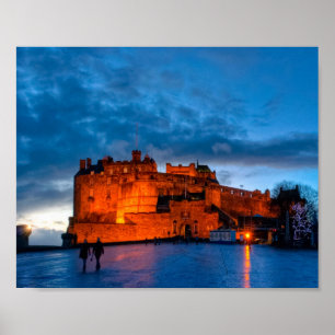 Dämmerung an Edinburgh-Schloss 10x8 archivalisch Poster