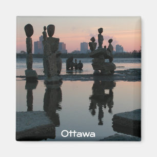 Dämmerung auf dem Ottawa-Fluss Magnet