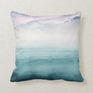 Dämmerung auf der Bucht - Aquarell Kissen