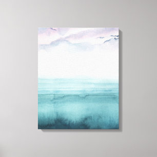Dämmerung auf der Bucht - Aquarell Leinwanddruck