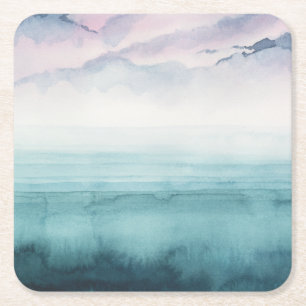 Dämmerung auf der Bucht - Aquarell Rechteckiger Pappuntersetzer