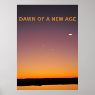 Dämmerung eines neuen Zeitalters. UFO-Flotte Poster