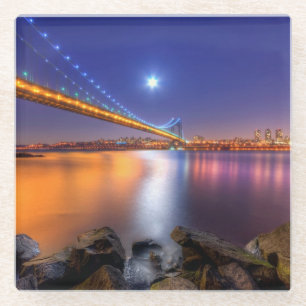 Dämmerung, George Washington BridgePalisades, NJ. Glasuntersetzer