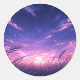 Dämmerung-Himmel-Stickerbogen Runder Aufkleber