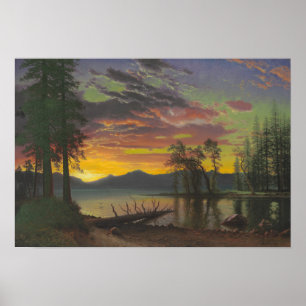 Dämmerung, Lake Tahoe, c.1870s (Öl auf Leinwand) Poster