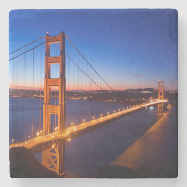 Dämmerung über San Francisco und Golden Steinuntersetzer (Vorderseite)
