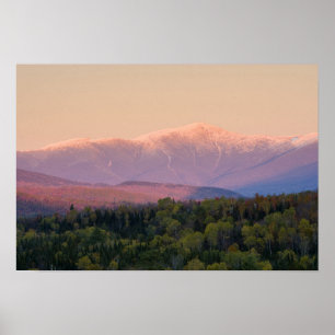 Dämmerung und Mount Washington in New Hampshires Poster