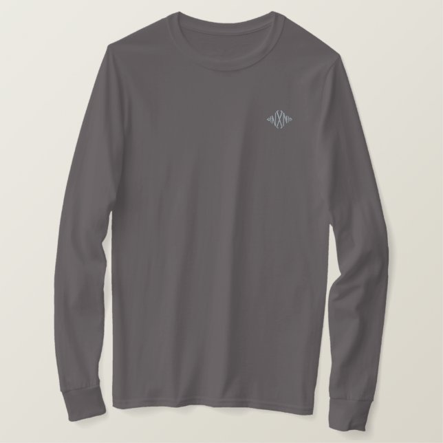 Dämmerungs-Logo Besticktes Langarmshirt (Design vorne)