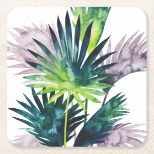 Dämmerungs-Palmen-Palmwedel Rechteckiger Pappuntersetzer