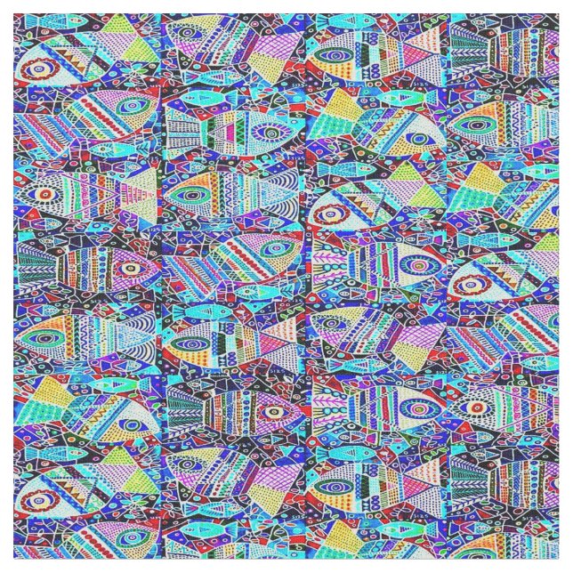 Dämmerungs-Regenbogen-Fische Stoff (Nahaufnahme)