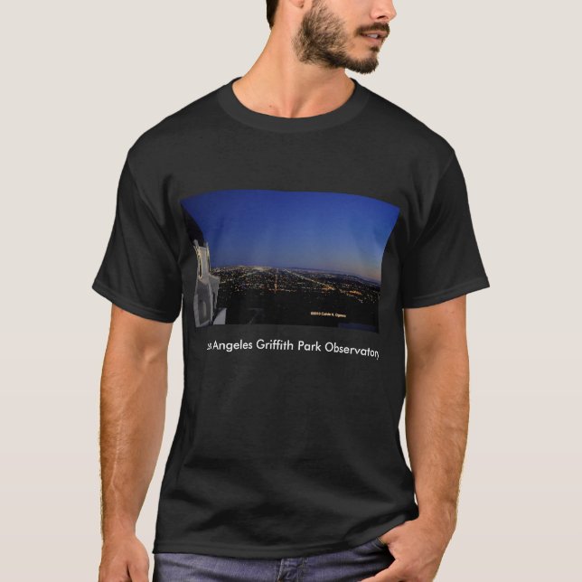Dämmerungs-Stadt beleuchtet Observatorium T-Shirt (Vorderseite)
