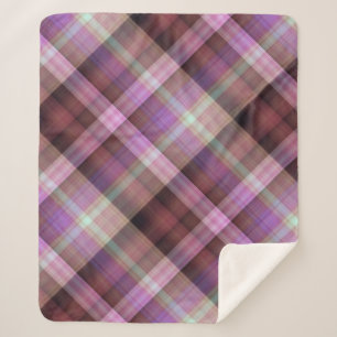 Dämmerungsblüten Lila und Rosa Kariert Sherpadecke