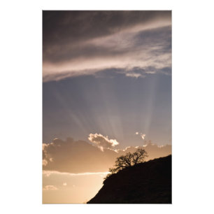 Dämmerungsstrahlen strahlen über den Himmel bei Fotodruck