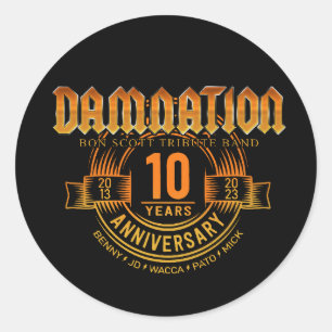 DAMNATION 10 Jahre Runder Aufkleber