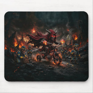 Dämon auf Dreirad mit US-Kavallerie-Trollen Mousepad
