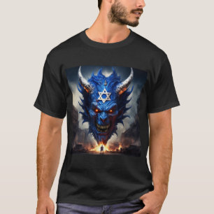 Dämon der Dämonen Israel mit israelischer Flagge m T-Shirt