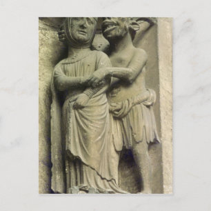 Dämon, der eine Frau verführt, äußere Figur Postkarte