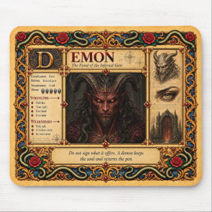 Dämon, mittelalterliche Bestiarien-Kunst Mousepad