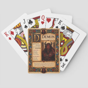 Dämon, mittelalterliche Bestiarien-Kunst Spielkarten
