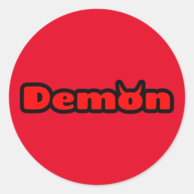 Dämon Runder Aufkleber (Vorderseite)