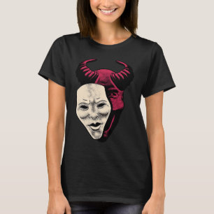 Dämon Teufelsmaske Vaporwave Dämon T-Shirt
