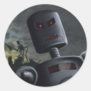 Dämonbots-Aufkleber Runder Aufkleber
