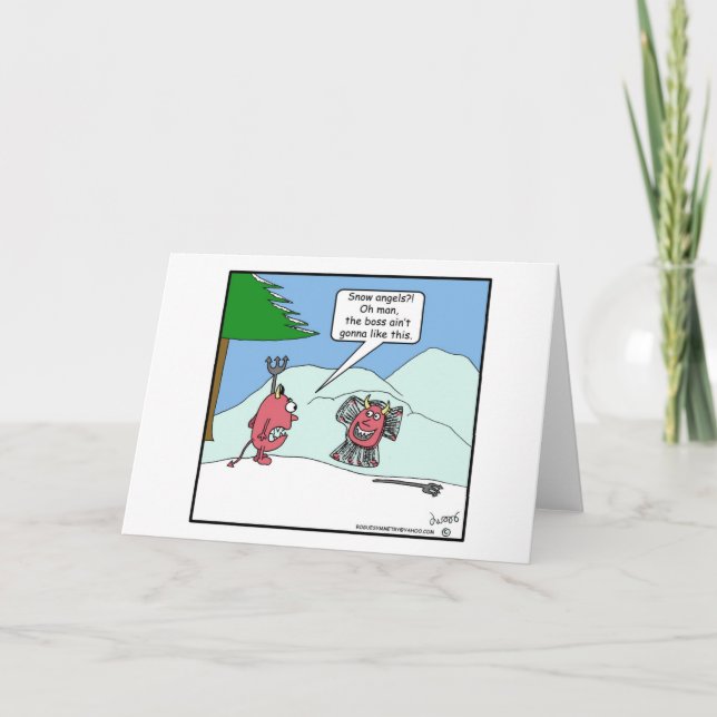 Dämonen & Schneegel Weihnachtsgrußkarte Feiertagskarte (Vorderseite)