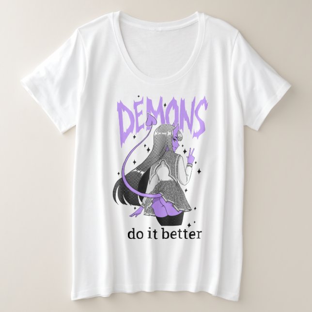 Dämonen verbessert es helles T-Shirt (Design vorne)