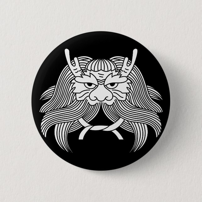 Dämonenhelm Button (Vorderseite)