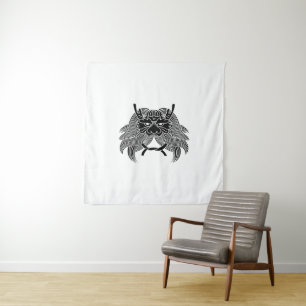 Dämonenhelm Wandteppich