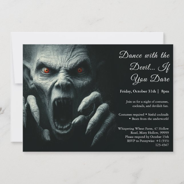 Dämonennacht Halloween Party Einladung (Vorderseite)
