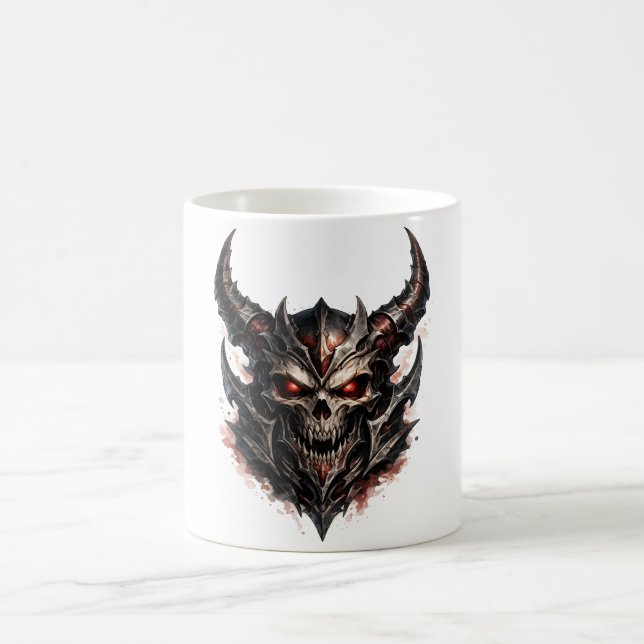 Dämonenschädel mit Hörnern Kaffeetasse (Mittel)