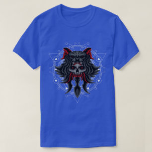 Dämonenschädel und Heilige Geometrie T-Shirt