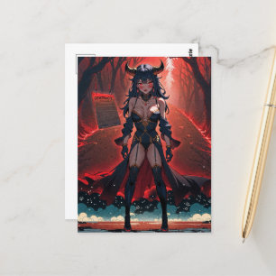 Dämonin mit Kontakt am Kreuzweg, Anime-Dämon Postkarte