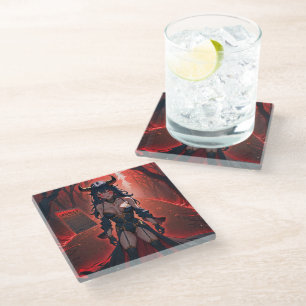 Dämonin mit Kontakt auf der Kreuzung, Anime-Dämon Glasuntersetzer