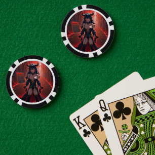 Dämonin mit Kontakt auf der Kreuzung, Anime-Dämon Pokerchips