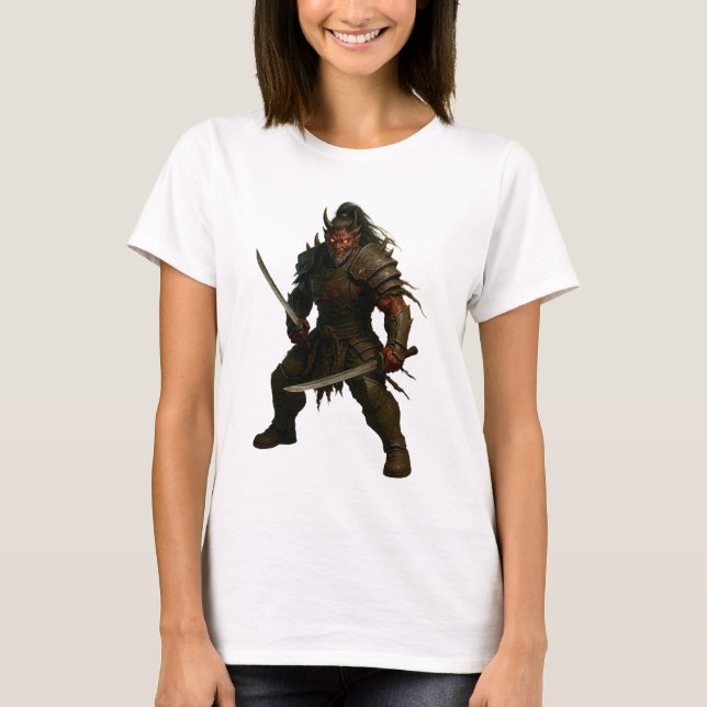 Dämonischer Samurai-Krieger T-Shirt (Vorderseite)