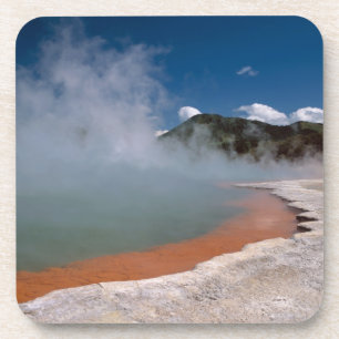 Dampf aufsteigend von Champagne Pool in WAI-O-TAPU Getränkeuntersetzer