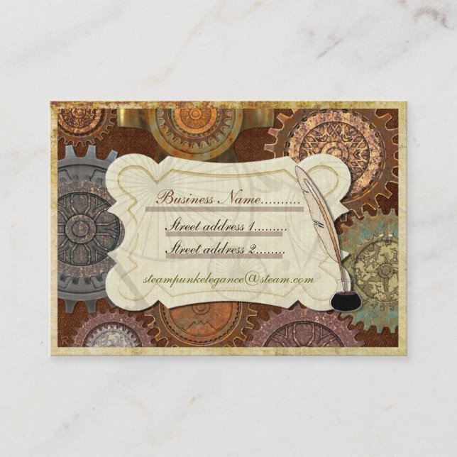 Dampf Elegance ANTIQUE COSTUME WIEDER INACT Visitenkarte (Vorderseite)