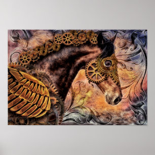 Dampf-Punk-Pferd Poster