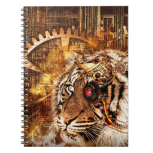 Dampf-Punk-Tiger Notizblock