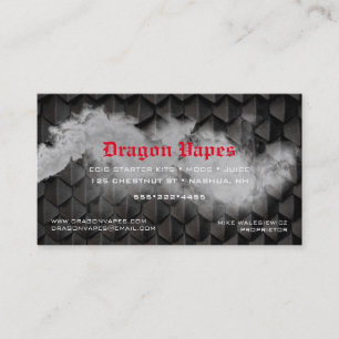 Dampf Vape Rauchwolke Schwarz-Weiß Business C Visitenkarte
