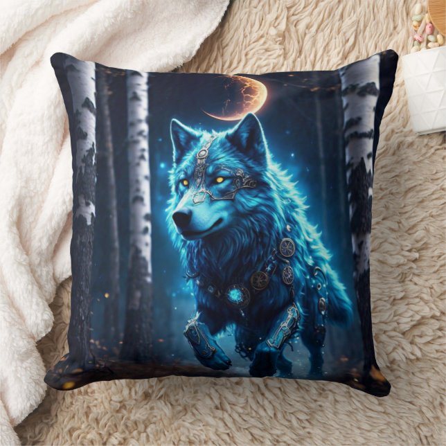 Dampf-Wolf  Kissen (Decke)